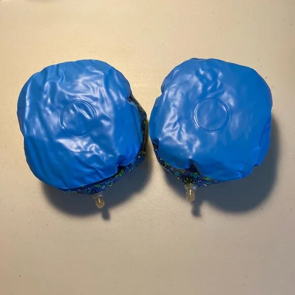 Vintage 1970s Barbie Clone Puff 'N Play Inflatable Doll Furniture Floral Blue - Picture 8 of 8